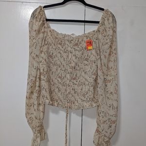 Sheer Floral Crop Top